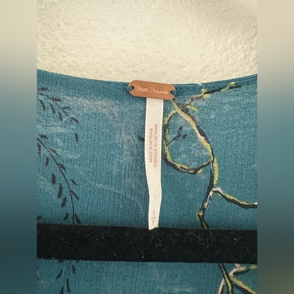 Free people Cherry Blossom long sleeve Mini Dress in Emerald Combo size S - Picture 8 of 10